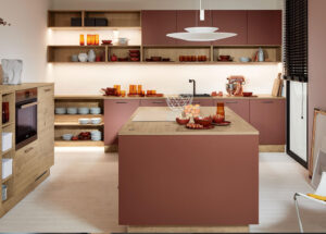 Nolte moderne Inselküche rot matt