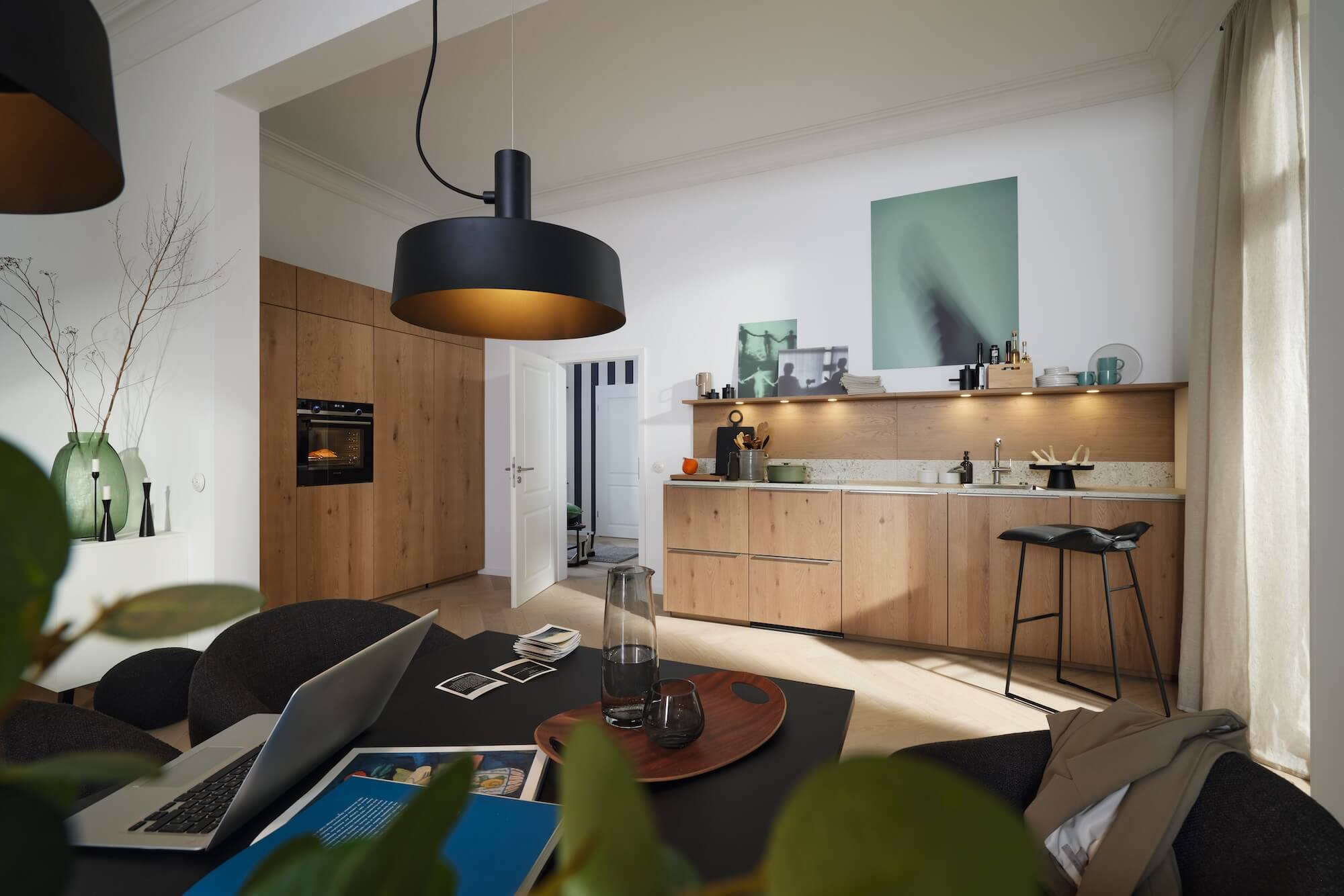 Nolte moderne Küchenzeile Holz hell