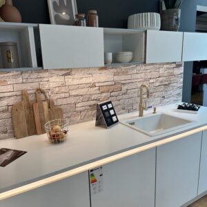 Nolte moderne U-Küche Weiß mit Blanco Spüle