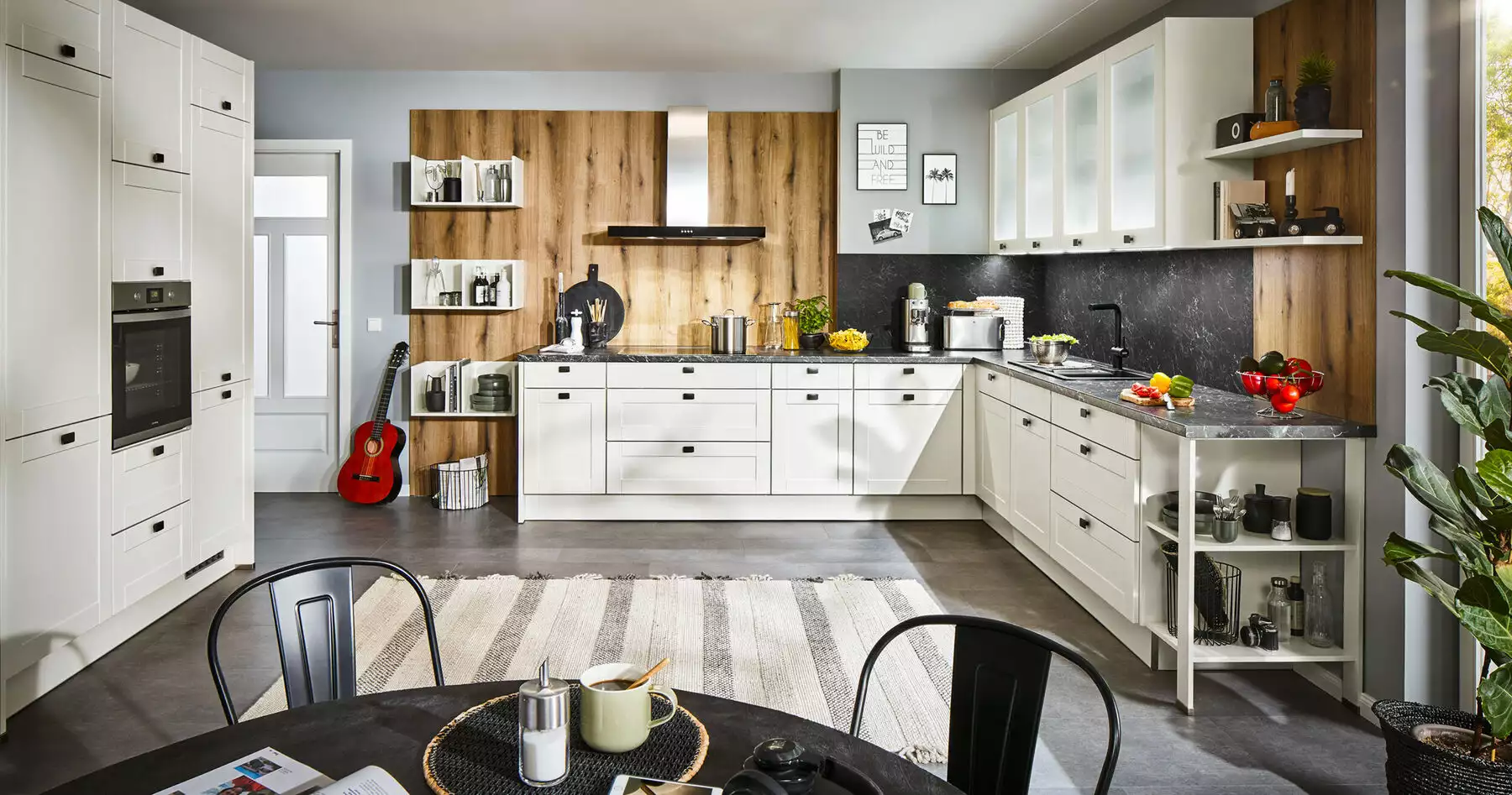 Pino Landhausküche L-Form Weiß