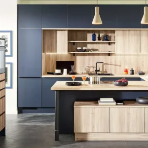 Pino moderne U-Küche Indigoblau