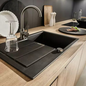 Pino moderne Kuechenzeile Grafit matt Eiche